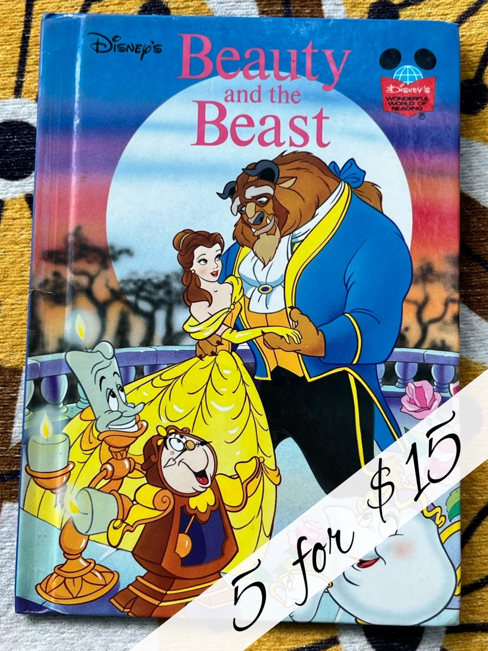 Vintage 1993 Disney Beauty and the Beast Hardcover Book Wonderful World of Readi